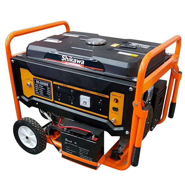 GENERADOR 13HP 6.9 KVA 5500W ARRANQUE ELECTRICO + RUEDAS SHIKAWA (SK-G6500E)